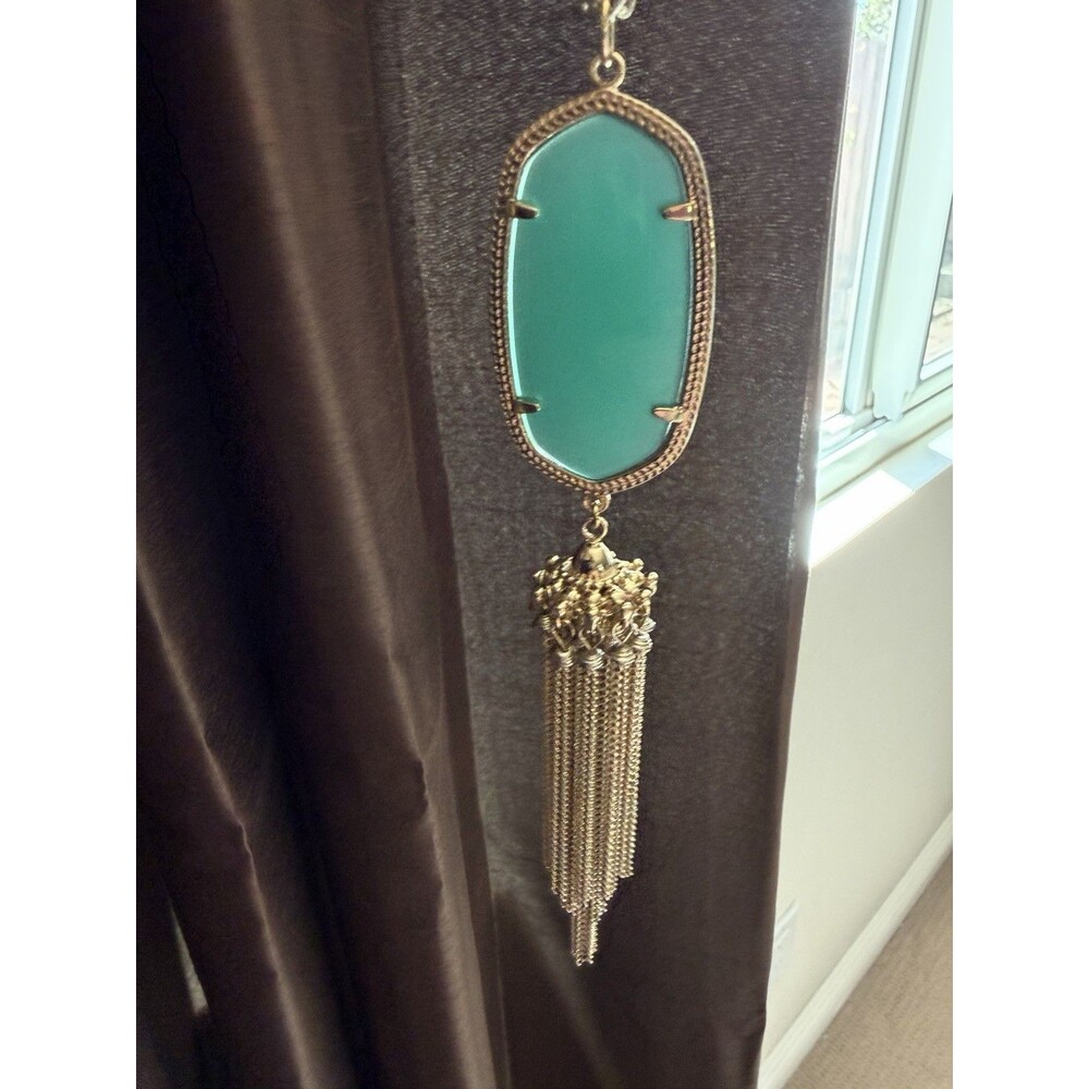 Kendra Scott Rayne Green Tassel Necklace